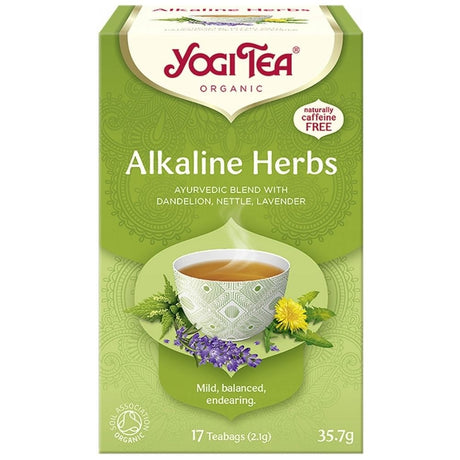 Yogi Tea  Alkaline Herbs Dandelion, Nettle, Lavender - 17 Sachets
